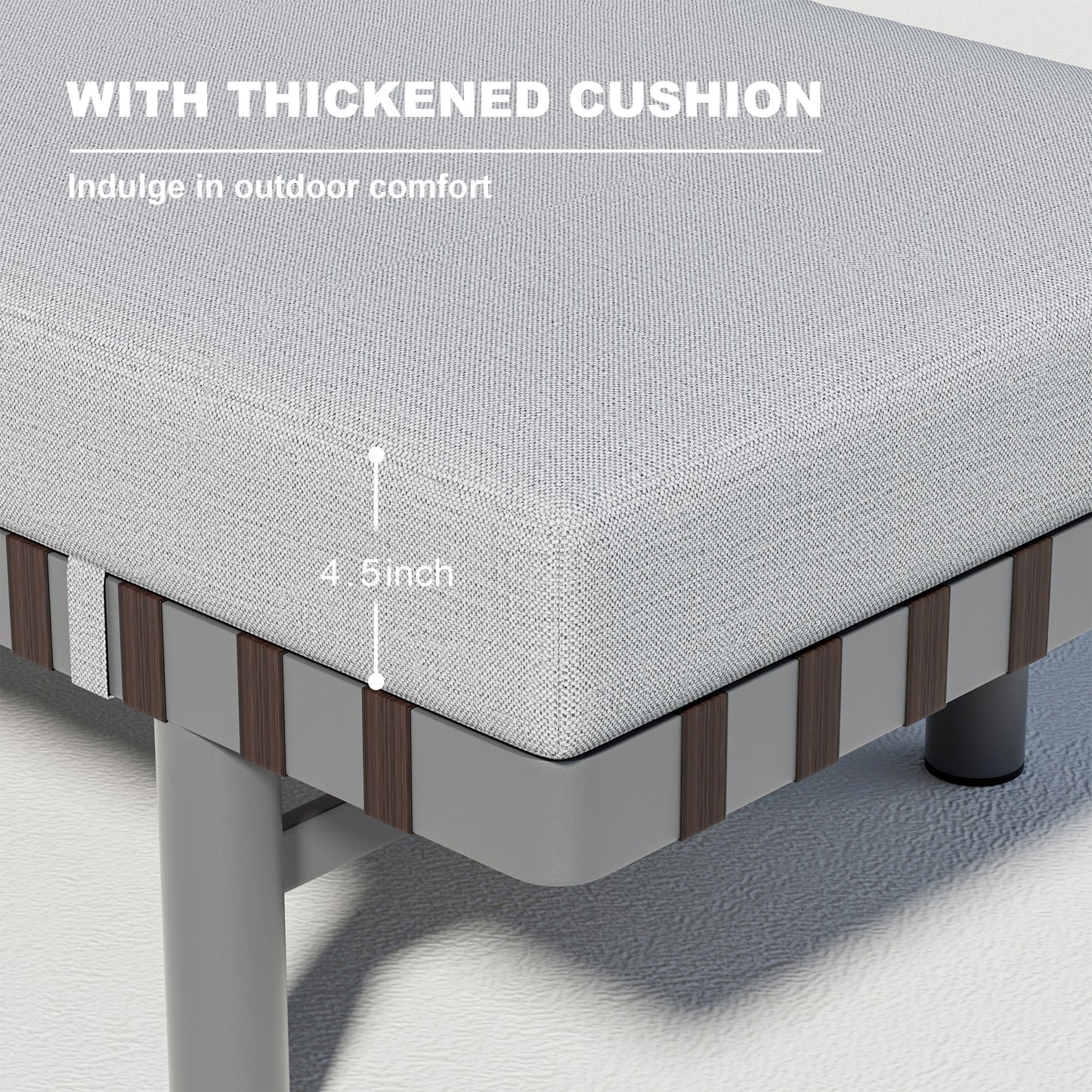 1 Piece Outdoor Chaise Lounge with Wheels