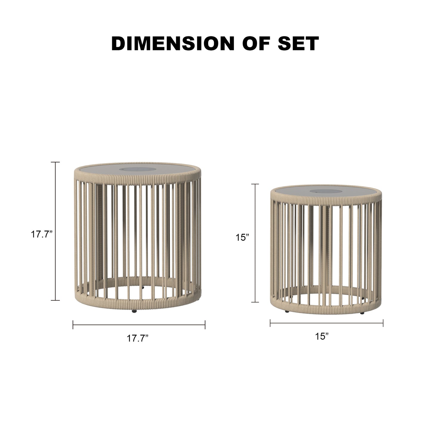 14 Seat Aluminum Outdoor Sectional Sofas with Fire Pit Table and Led Side Table